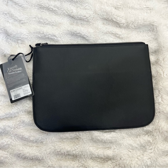 NWT Lipault Paris black leather clutch - Picture 6 of 6